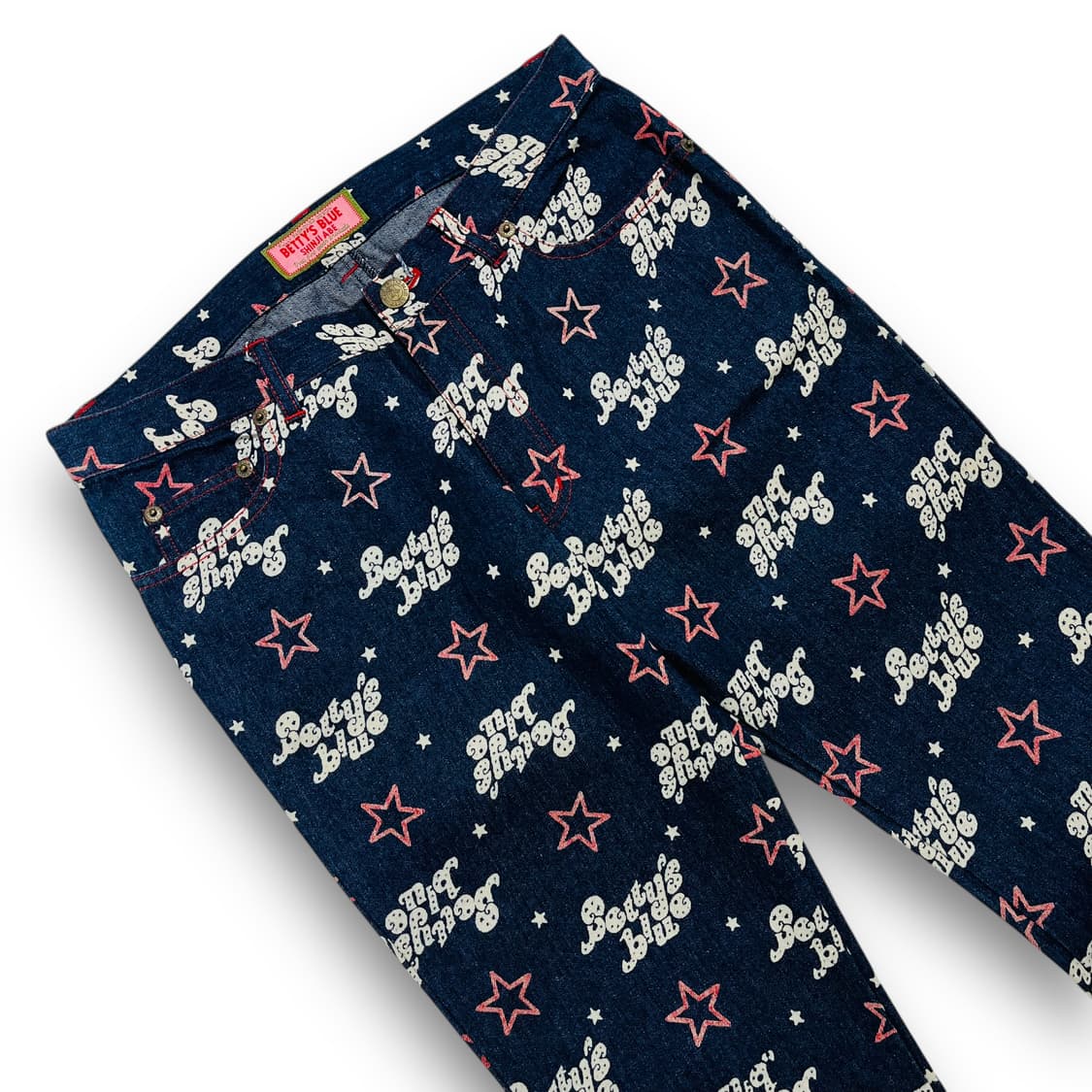 베티스 블루 y2k 키치 스타 빈티지 7부 하프 팬츠 상품이미지2