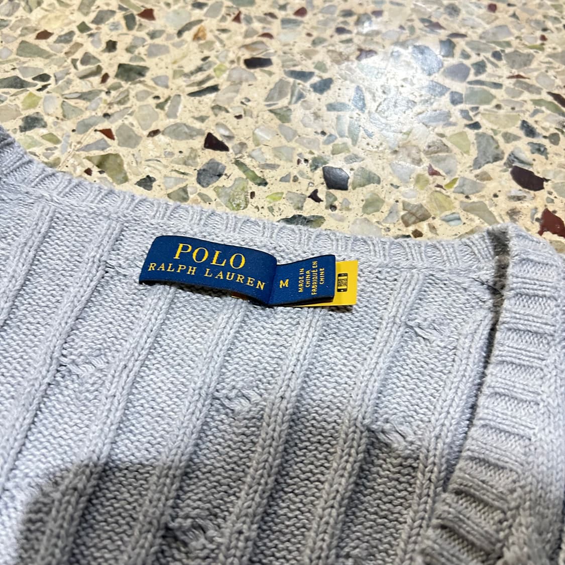 폴로 랄프로렌(POLO RalphLauren)그레이 브이넥 케이블 니트 상품이미지4