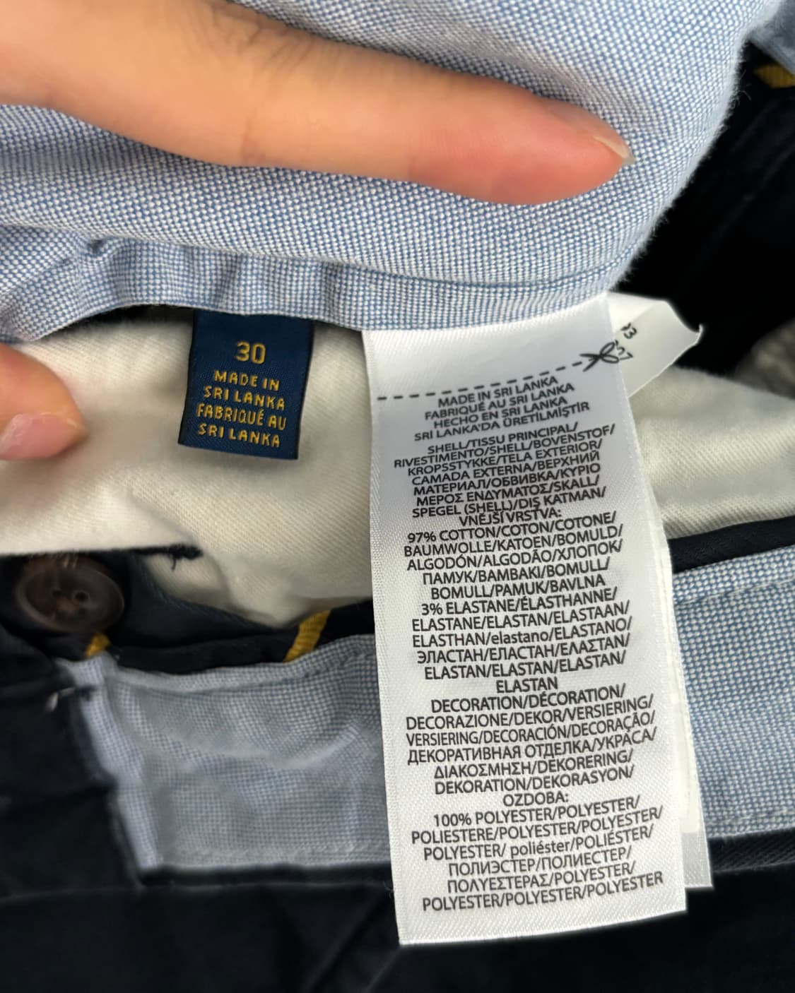 Polo 폴로 랄프 로렌 신형 라벨 네이비 엠브로이드 숏츠 상품이미지7