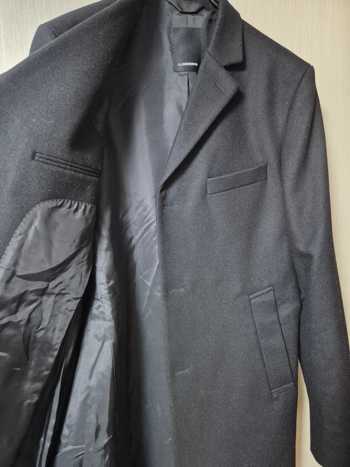 제이린드버그 최고급 울코트 남성코트 52 사이즈 블랙 상품이미지5