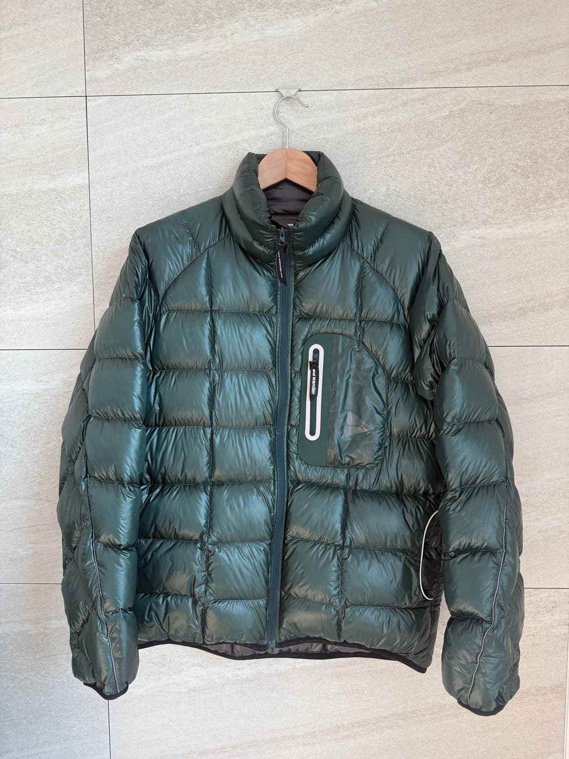 앤드원더 다이아몬드 스티치 다운자켓 L 그린 상품이미지1