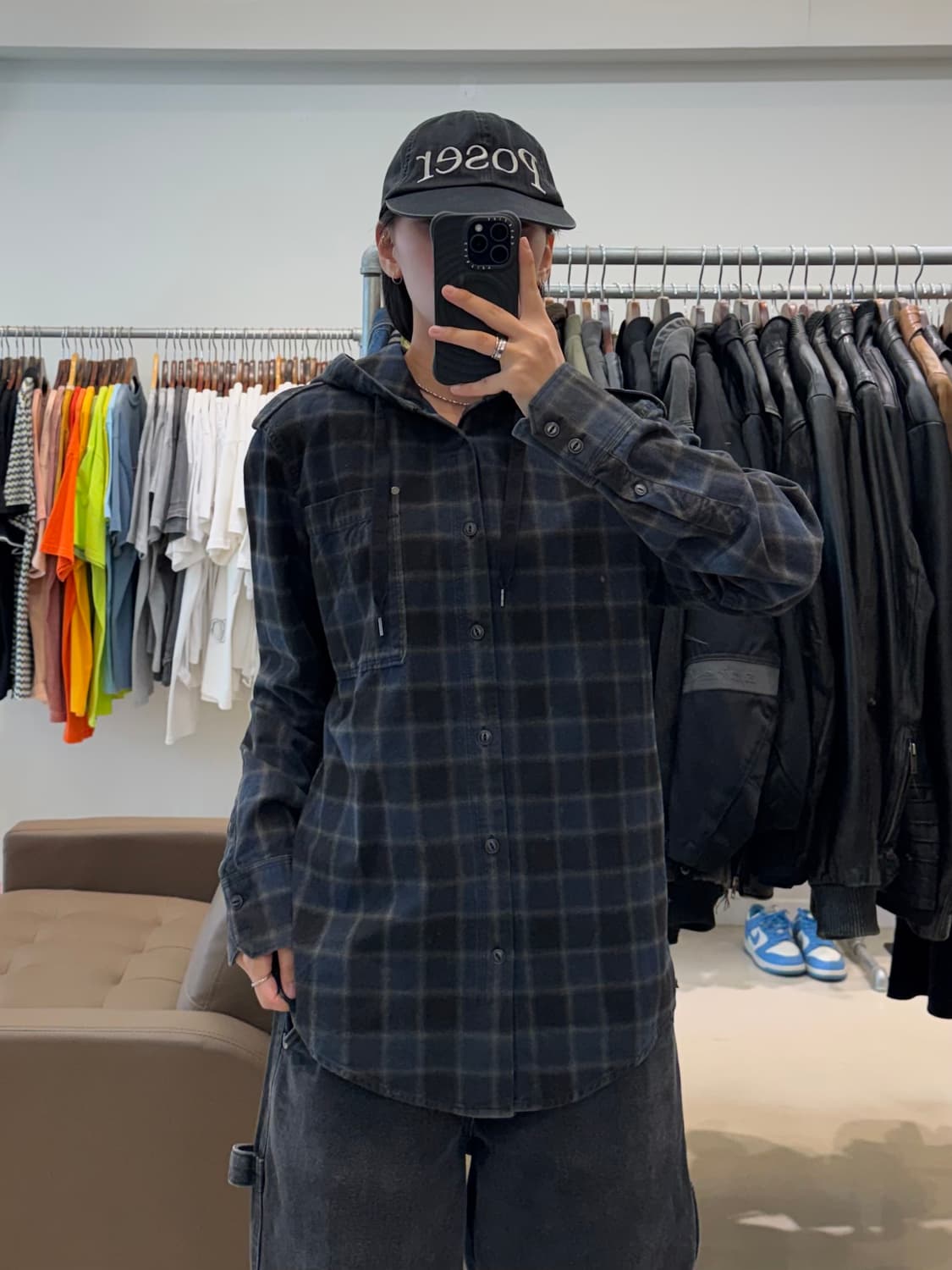 디젤 체크 후드 셔츠 상품이미지5