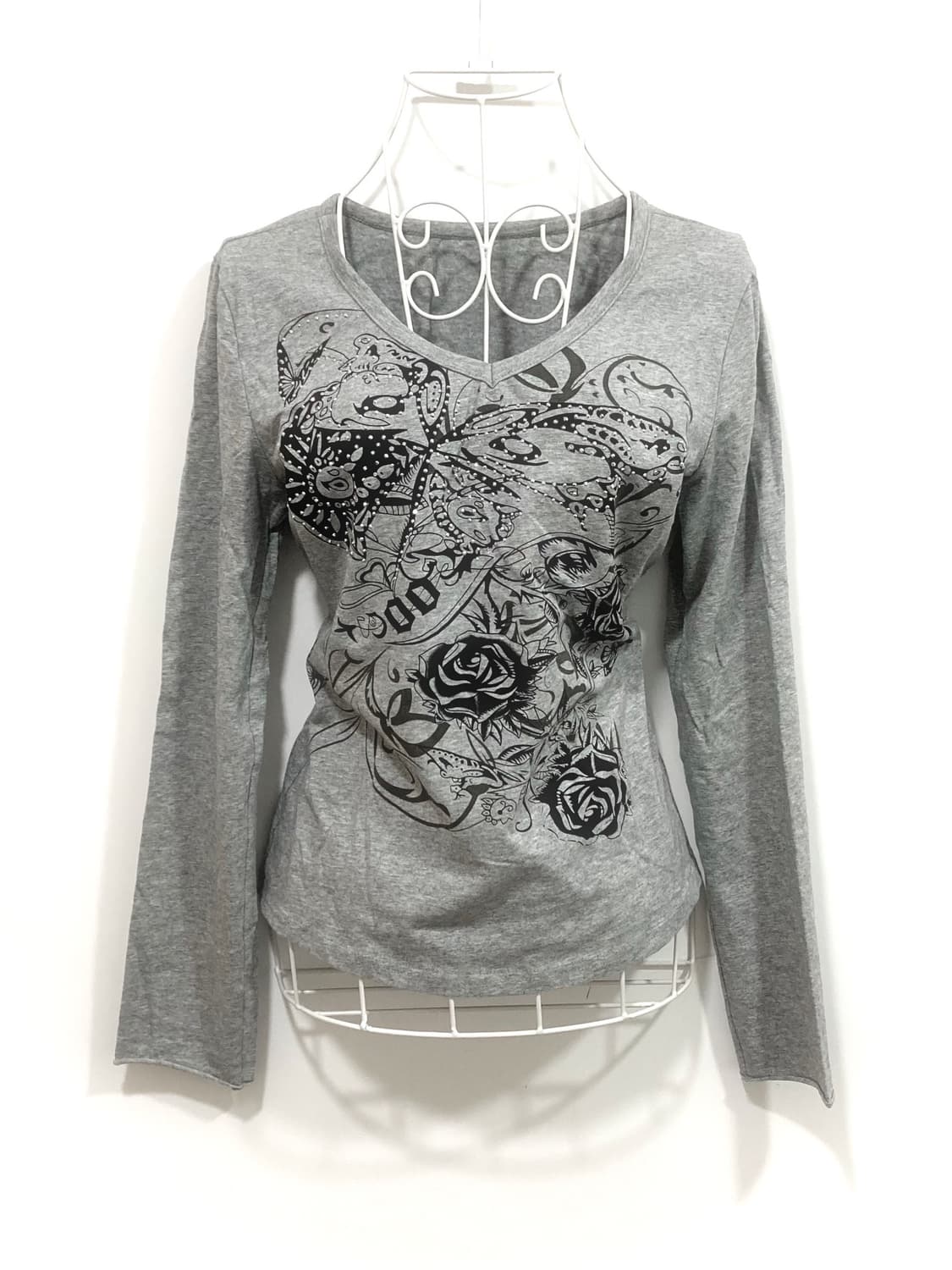 Grey y2k cubic long sleeve 상품이미지1
