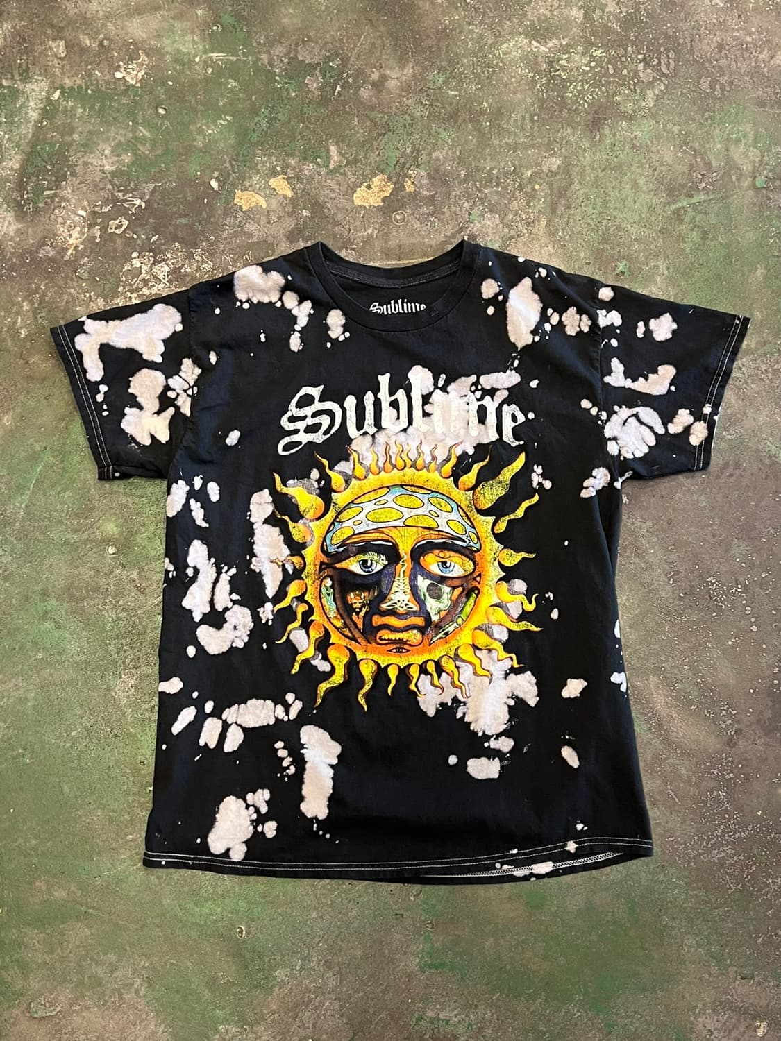 [L] Sublime 서브라임 선페이스 블리치 타이다이 밴드 티셔츠 상품이미지1