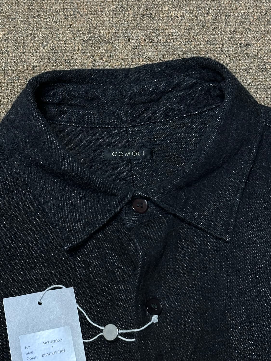 [1] comoli 블랙 에크루 데님 셔츠 상품이미지6