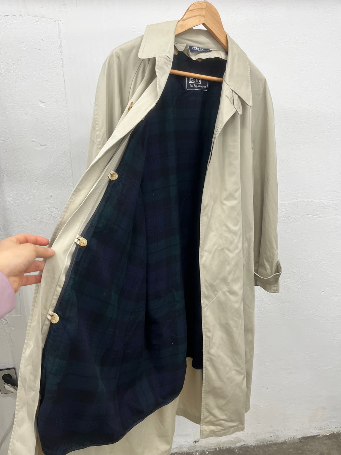 XL) POLO TARTAN CHECK TRENCH COAT 상품이미지5