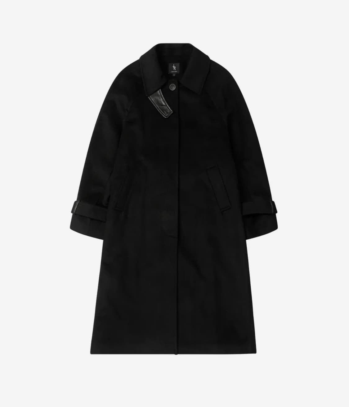 레더리 캐시미어 발마칸 로브 코트 블랙 상품이미지1