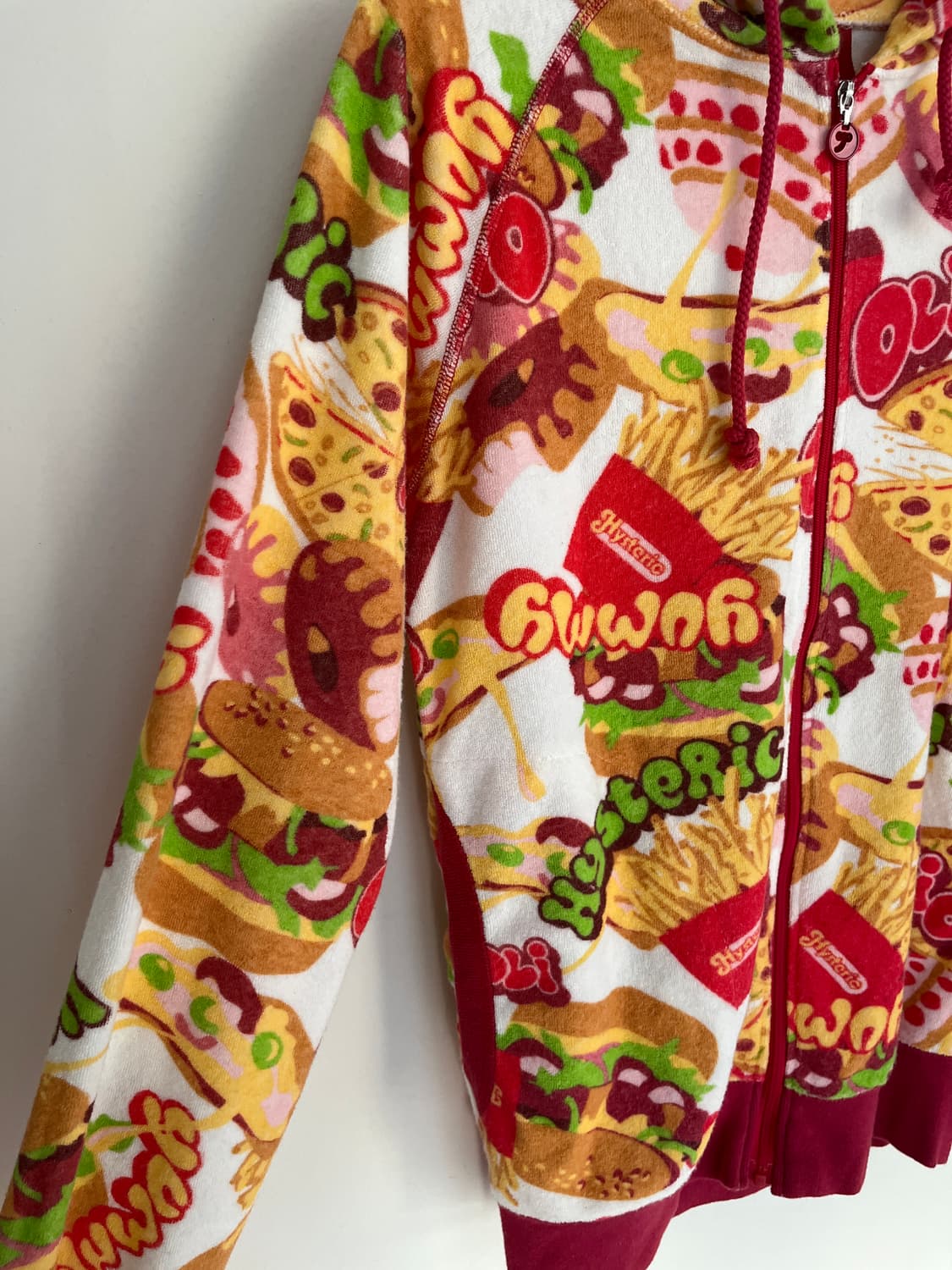 히스테릭 글래머 아카이브 햄버거 감자튀김 피자 타월 원단 후드집업 상품이미지4