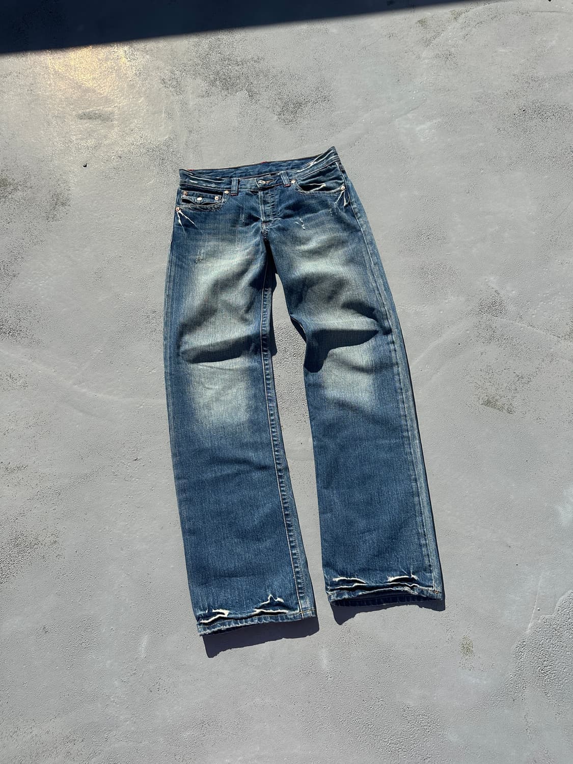 30) 트루 릴리전 남성 y2k 로우라이즈 스트레이트 데님팬츠 상품이미지6