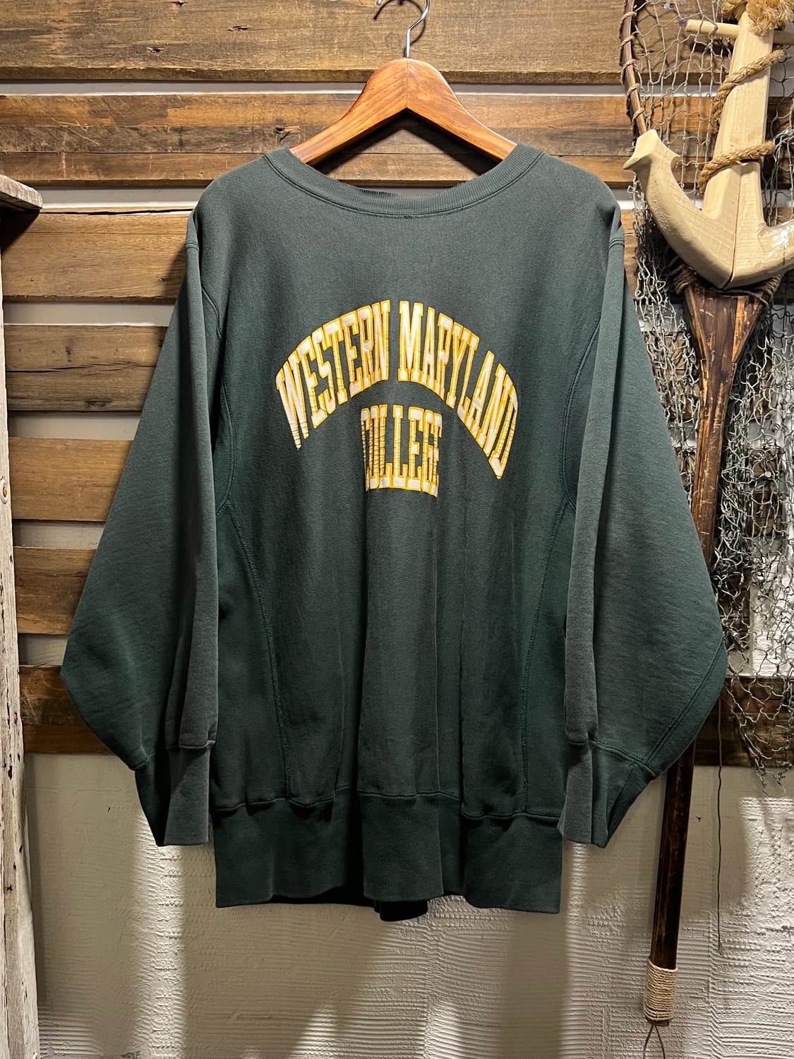 [XL]90's 챔피온 리버스위브 USA Made 빈티지 그린 스웻셔츠 상품이미지1