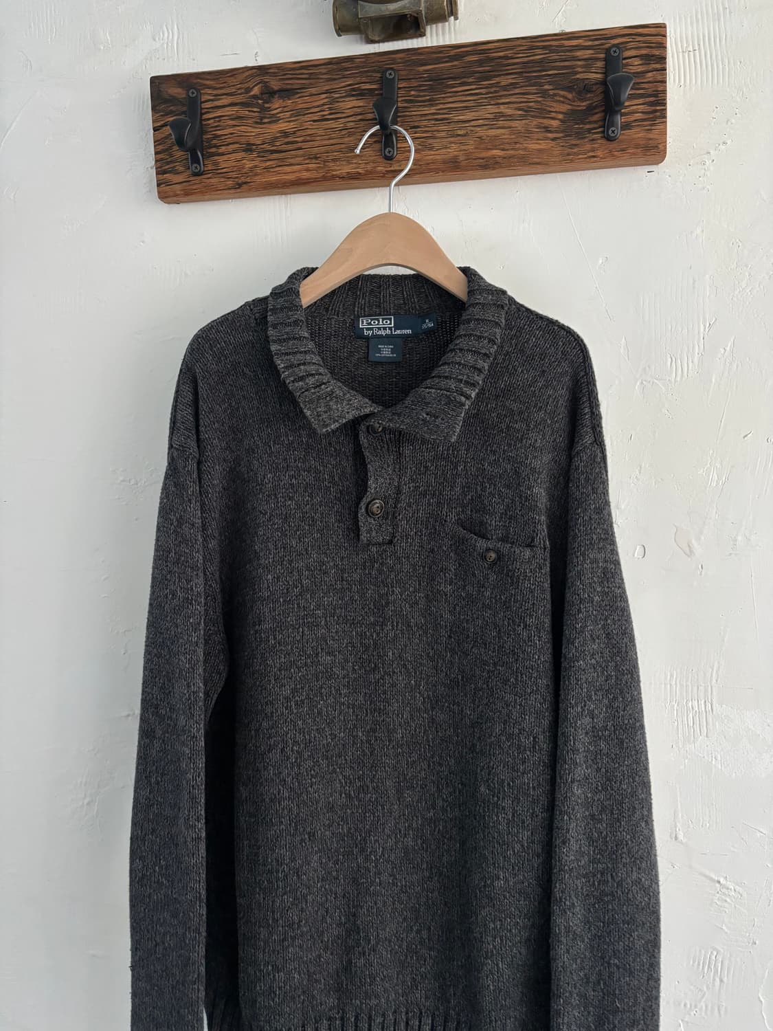 Polo 폴로 랄프로렌 차콜 하이넥 포켓 니트 상품이미지1
