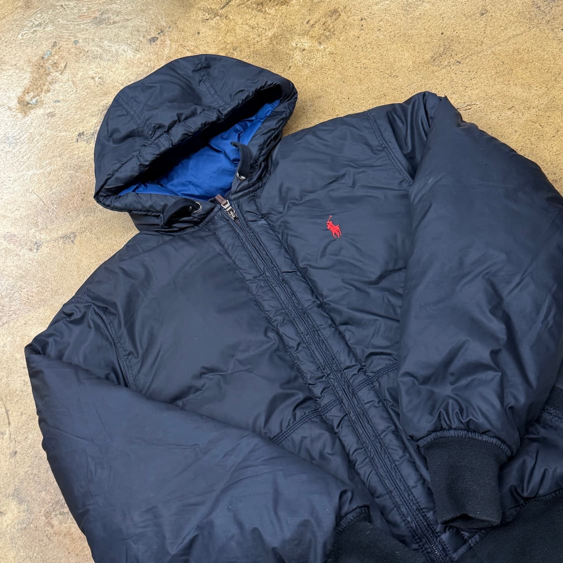 폴로 랄프로렌 네이비 후드 숏패딩 상품이미지1