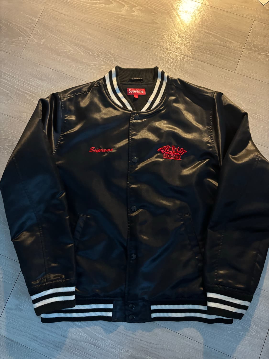 [L] 슈프림 x rap a lot 랩어랏 레코드 사틴 클럽 자켓 상품이미지1