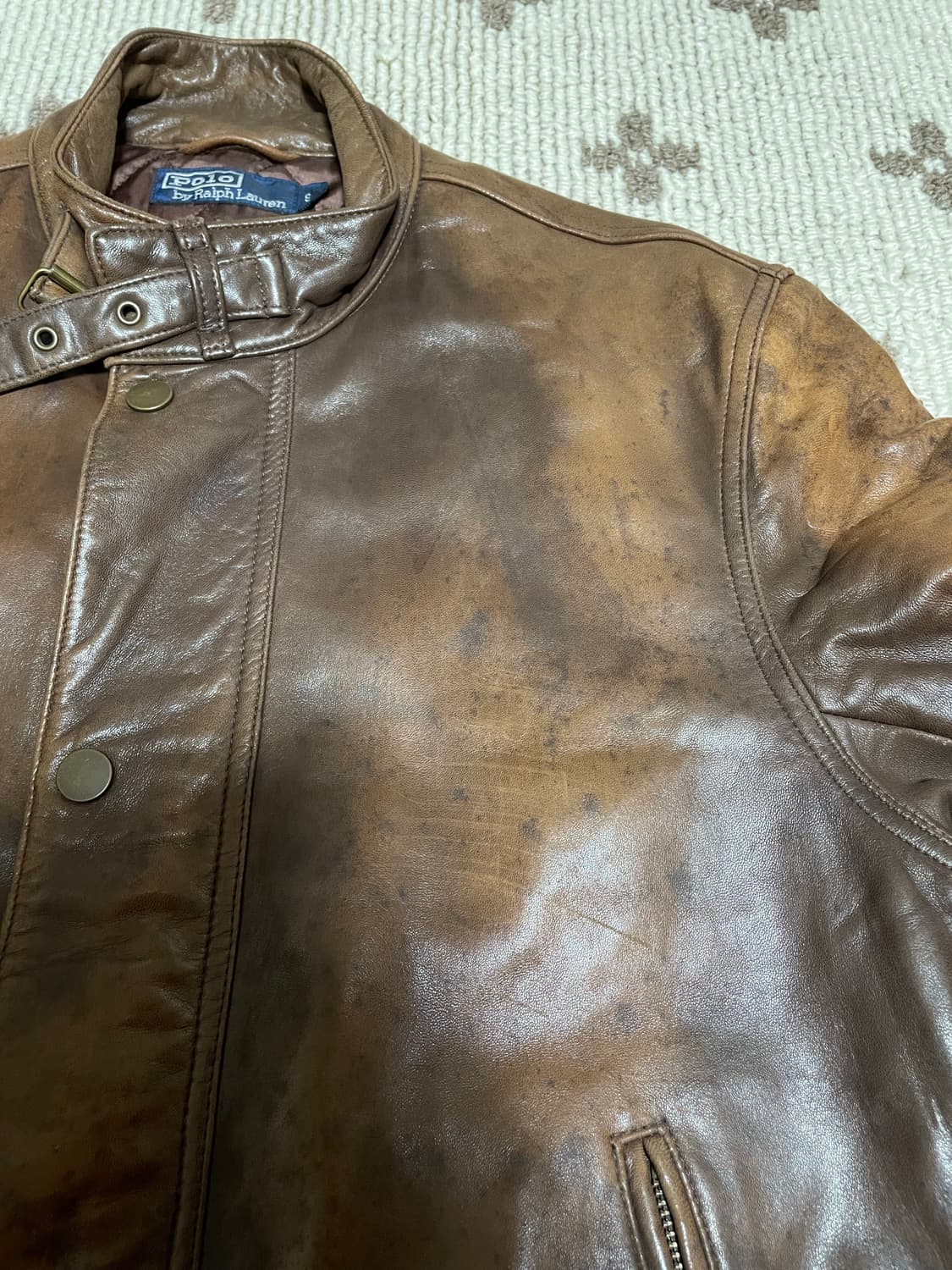 폴로 랄프로렌 양가죽 바이커 자켓 상품이미지5