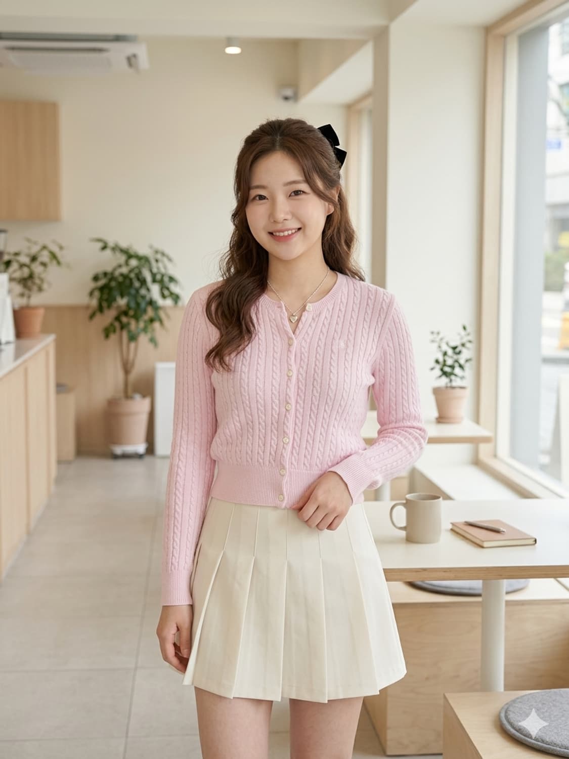 폴로 랄프로렌 걸즈 꽈배기 가디건 핑크 상품이미지1