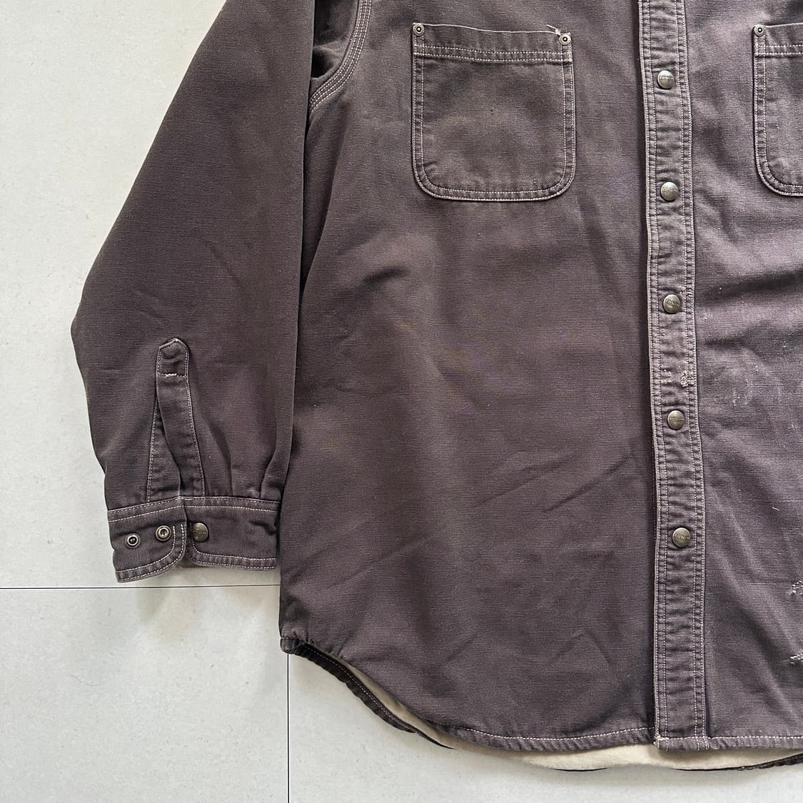 칼하트 FR 라인 해비코튼 캔버스 워크 셔츠 자켓 XL 상품이미지3