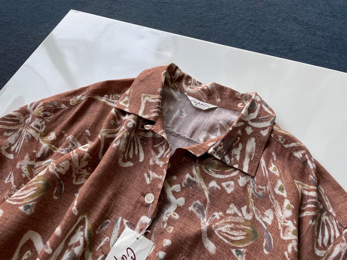 Rayon linen open collar H/S sh 상품이미지2