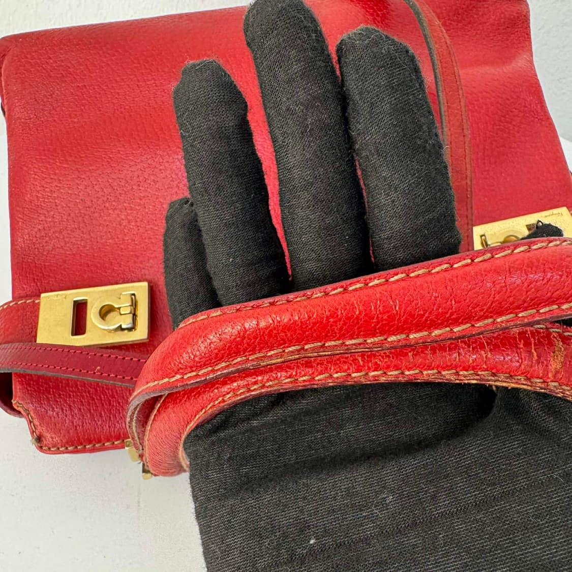 살바토레 페라가모 레드 가죽 투웨이 토트백 크로스백 상품이미지10