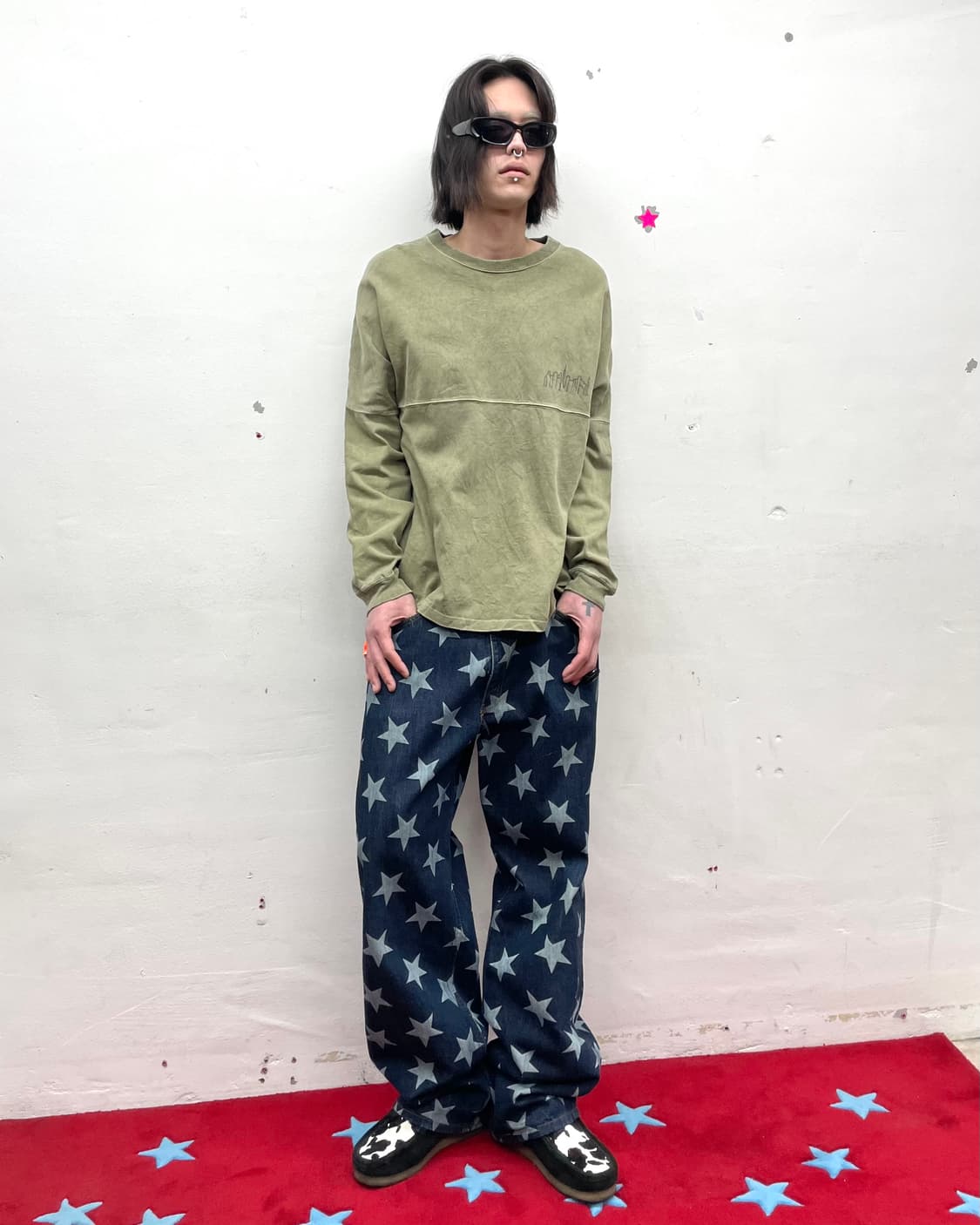 Pigment panel khaki washing sweatshirt  상품이미지5