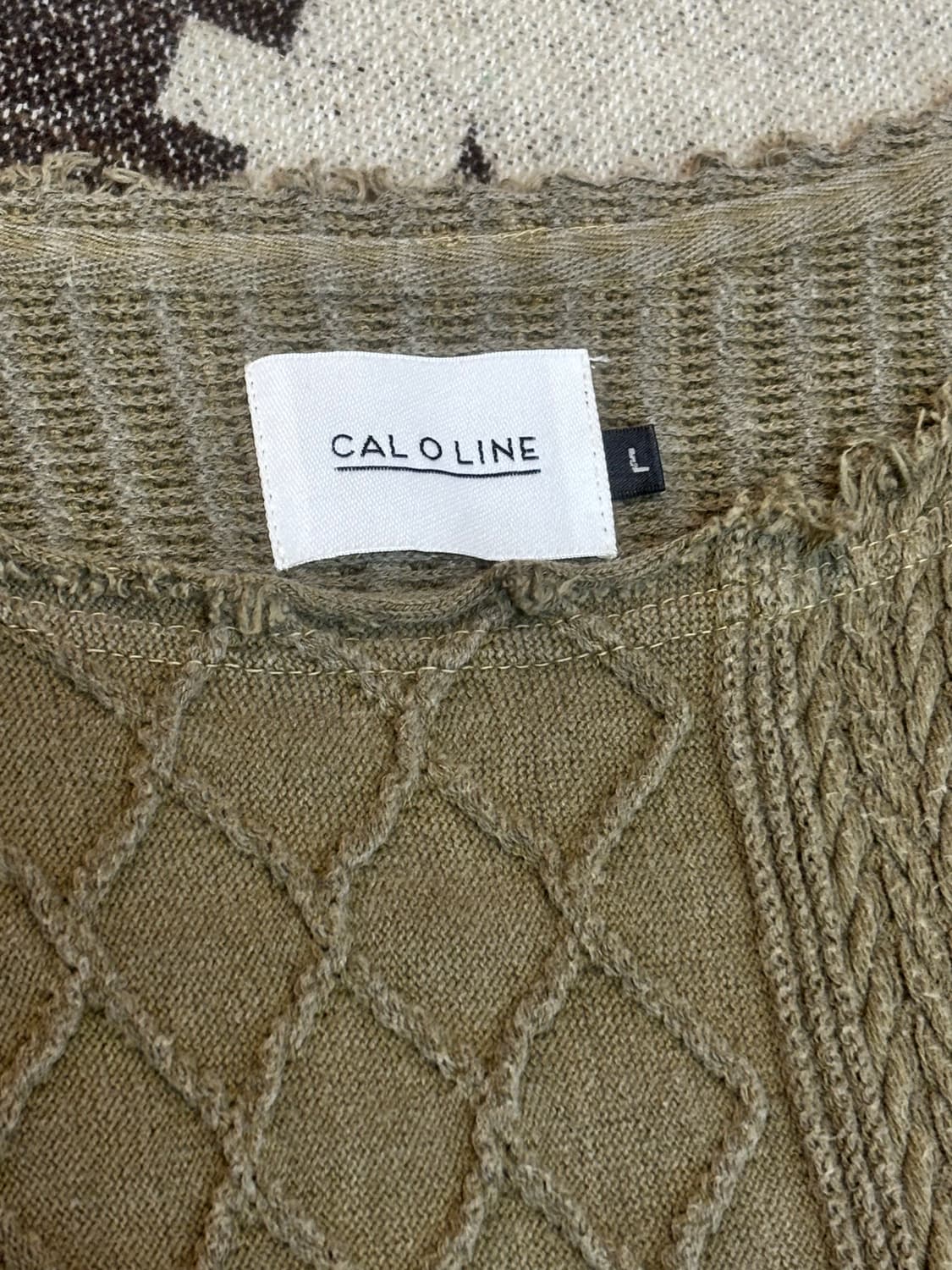 CAL O LINE 케이블 자카드 컷오프 니트  상품이미지5