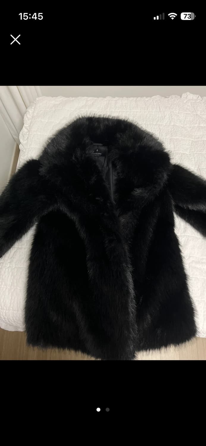 스트라디바리우스  stradivarius 블랙 퍼 코트 XS 상품이미지1