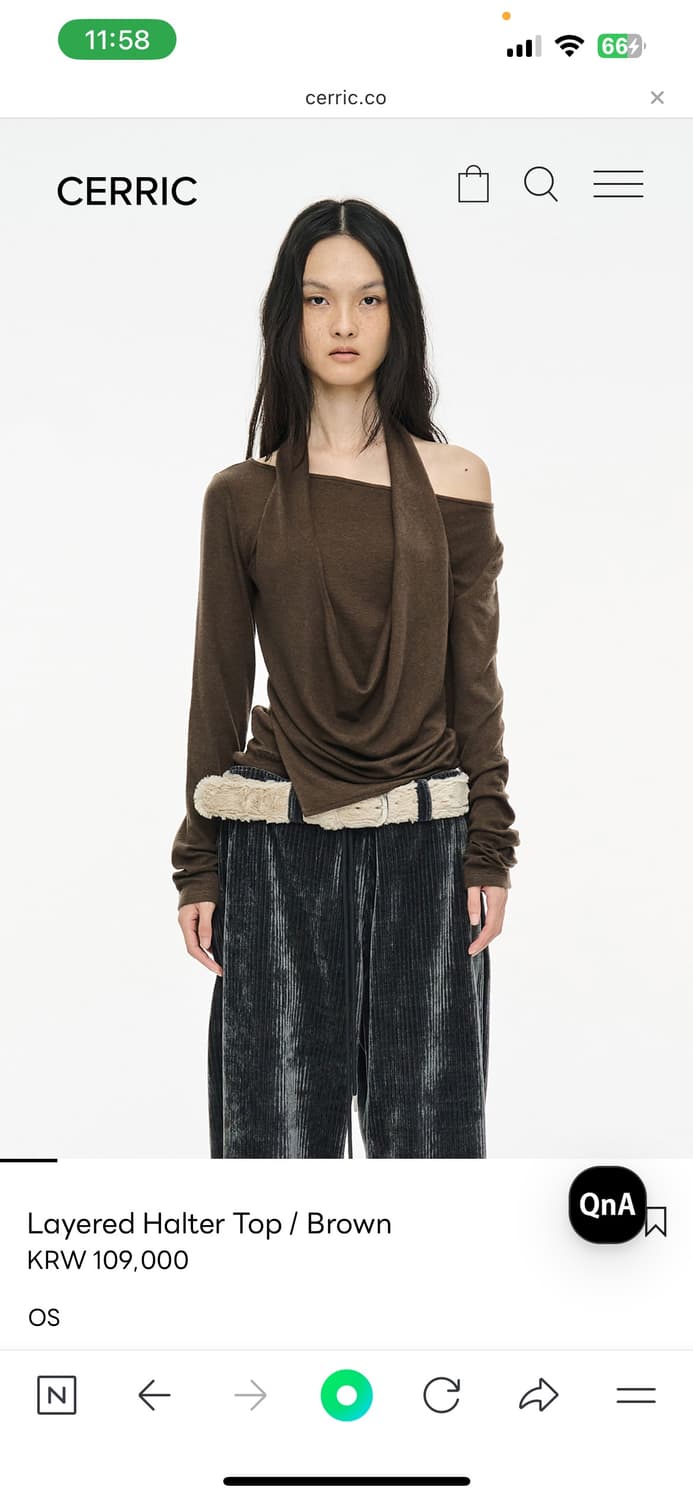 세릭 레이어드 탑 브라운 Layered Halter Top / Brown 상품이미지1