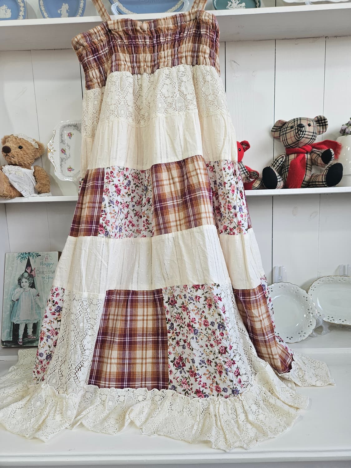 패치워크 레이스 원피스 상품이미지7