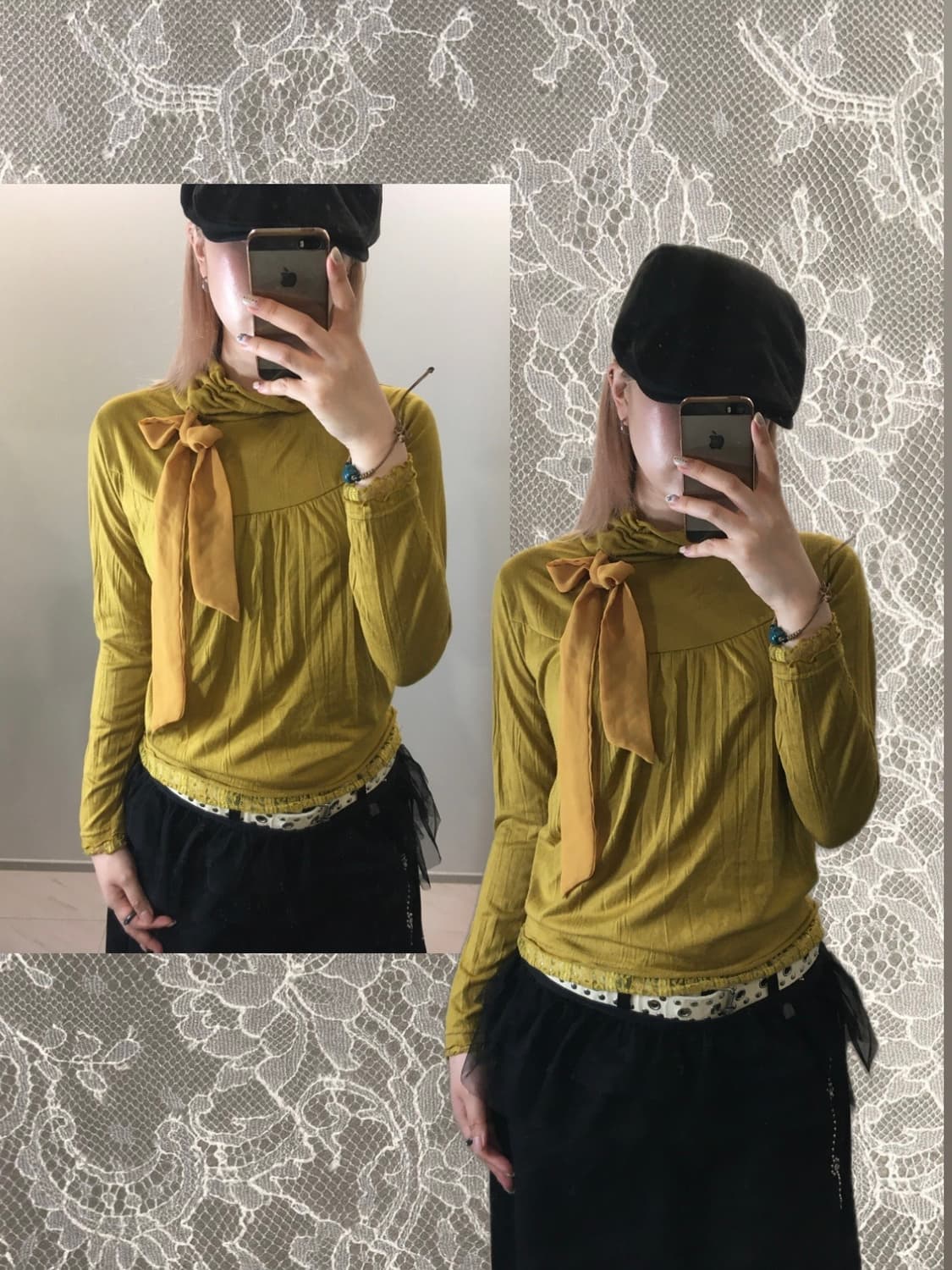 jpn vintage lace ribbon pullover t shirt 상품이미지1