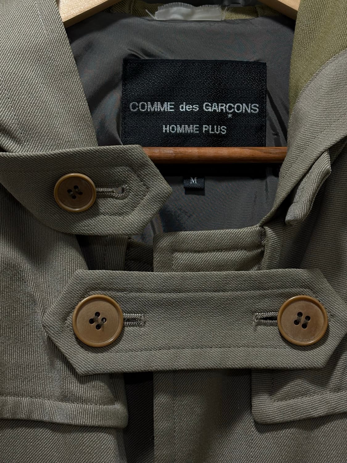 [M] 00’s F/W 꼼데가르송 옴므 플러스 울 트렌치 코트 상품이미지1