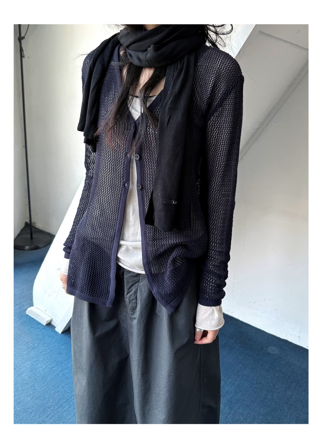 Cotton loose knitted design cardigan 상품이미지2