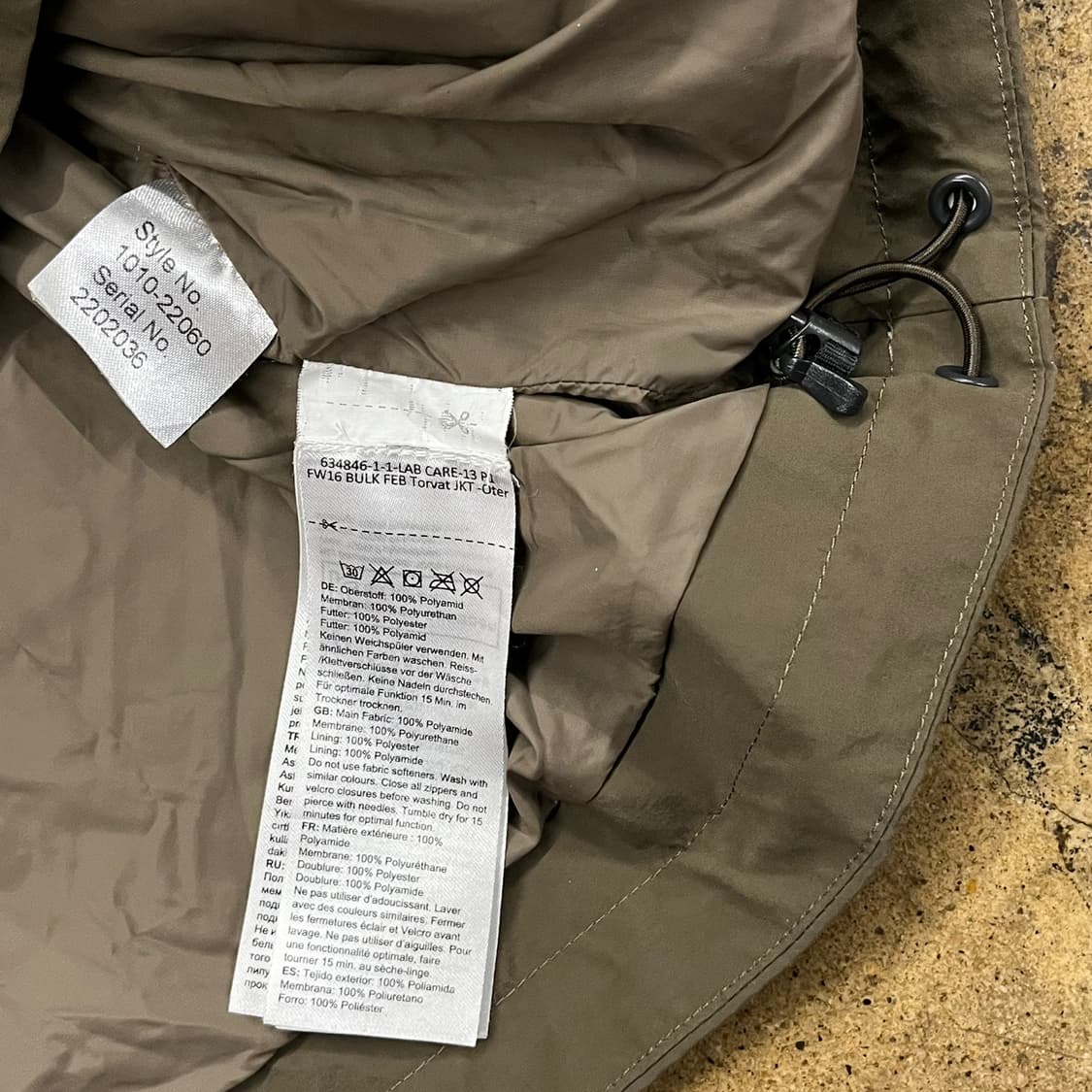 [정품/S] 마무트 바람막이 자켓 카키색 b16 상품이미지6