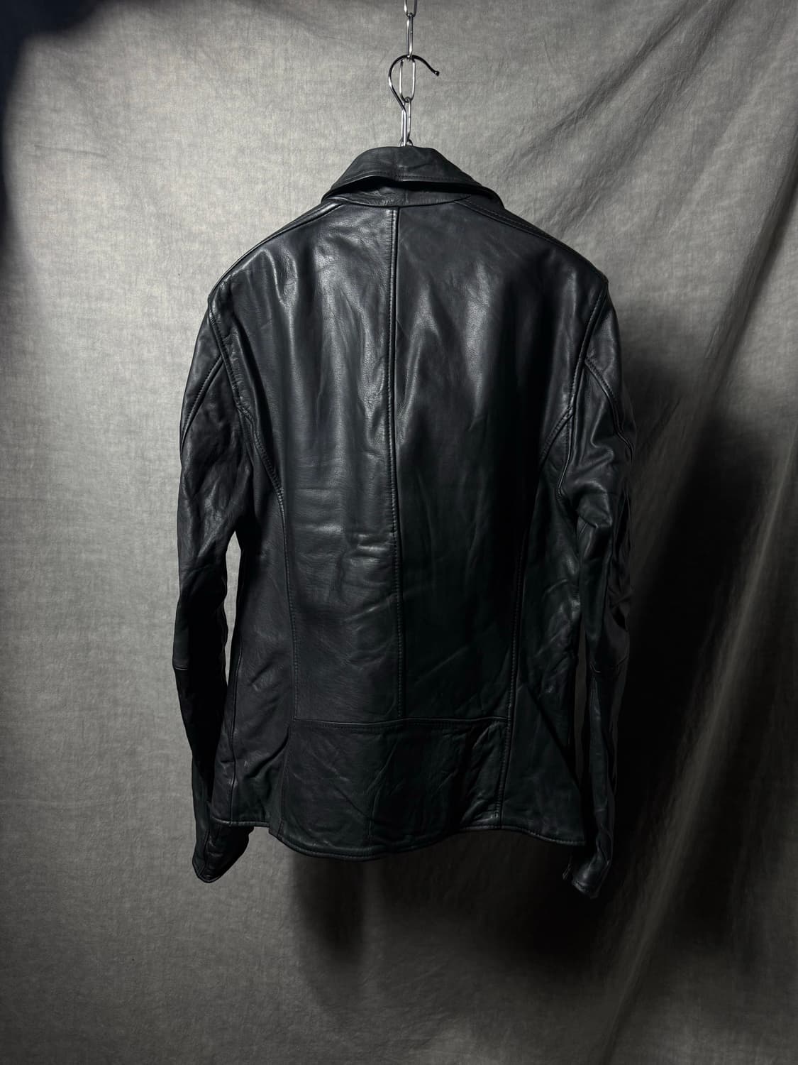 Shellac Cowhide Double Zipper Jacket 상품이미지6