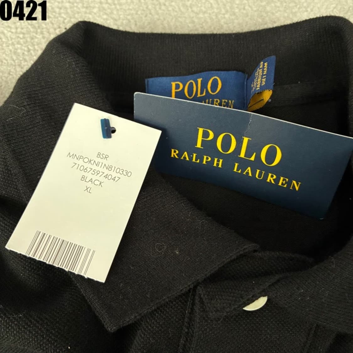 폴로 랄프로렌 블랙 긴팔 카라티 XL 상품이미지3