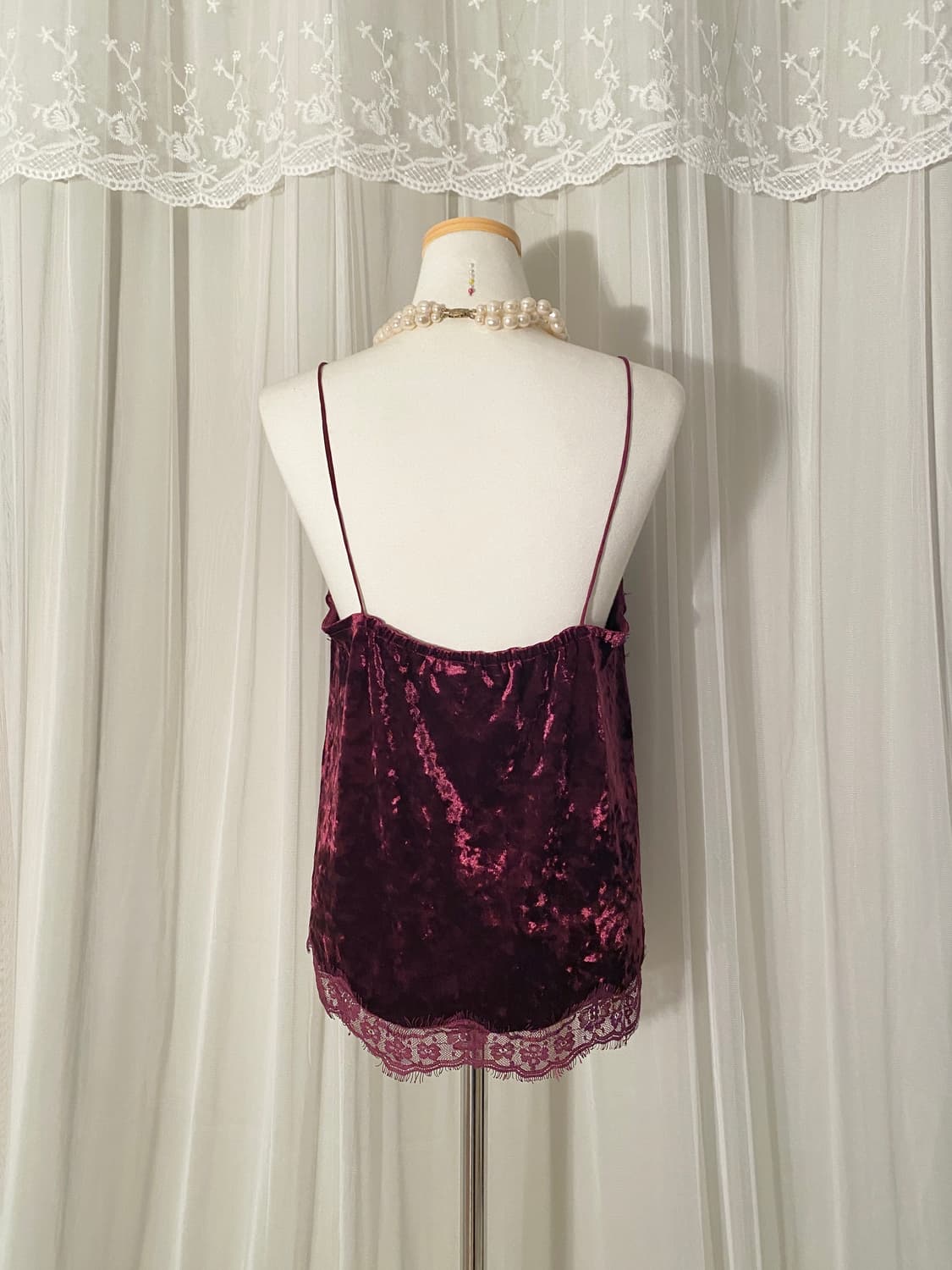 Violet Velvet Lace Slip Top 상품이미지4