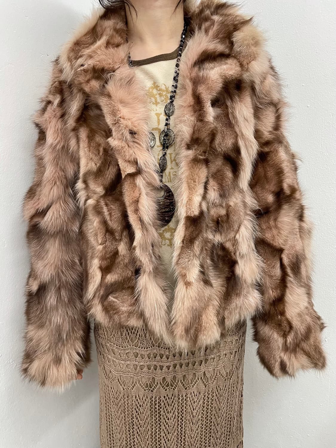 핑크 폭스 퍼자켓 상품이미지2