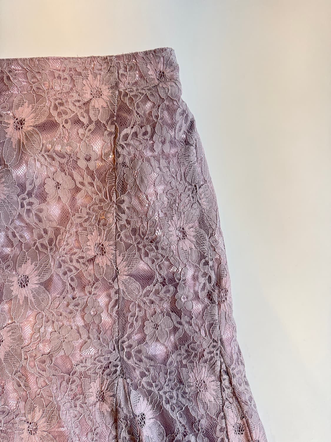 Dusty Mauve Floral Lace Midi Skirt 상품이미지2