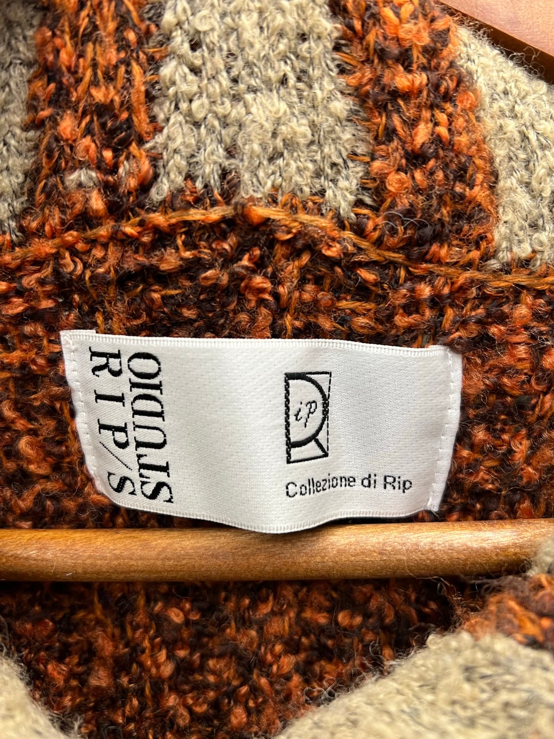 Vintage Brown Stripe Knit Long Jacket 상품이미지3