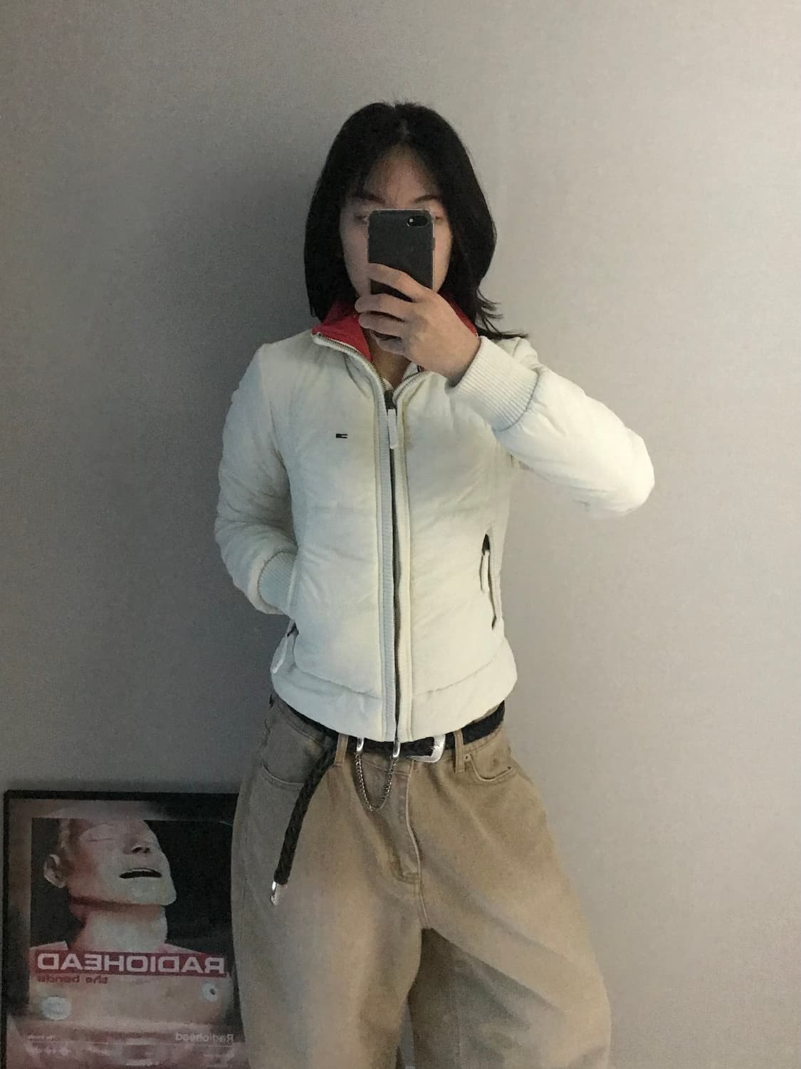 타미힐피거 가슴로고 화이트 숏패딩 상품이미지3