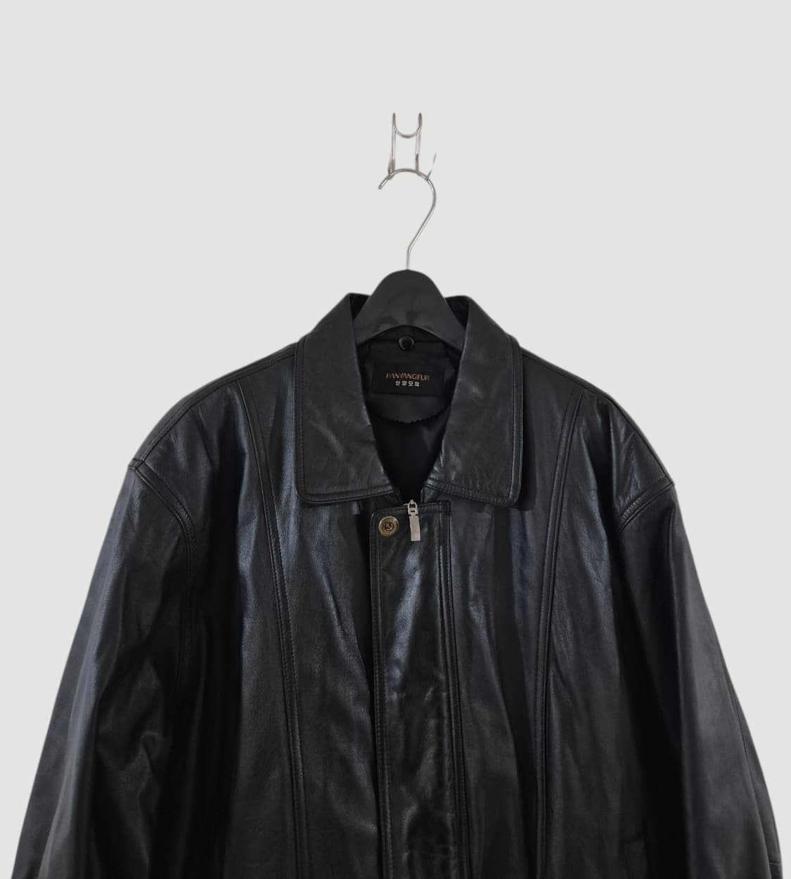 한양모피 빈티지 드럼다이드 가죽자켓 상품이미지1