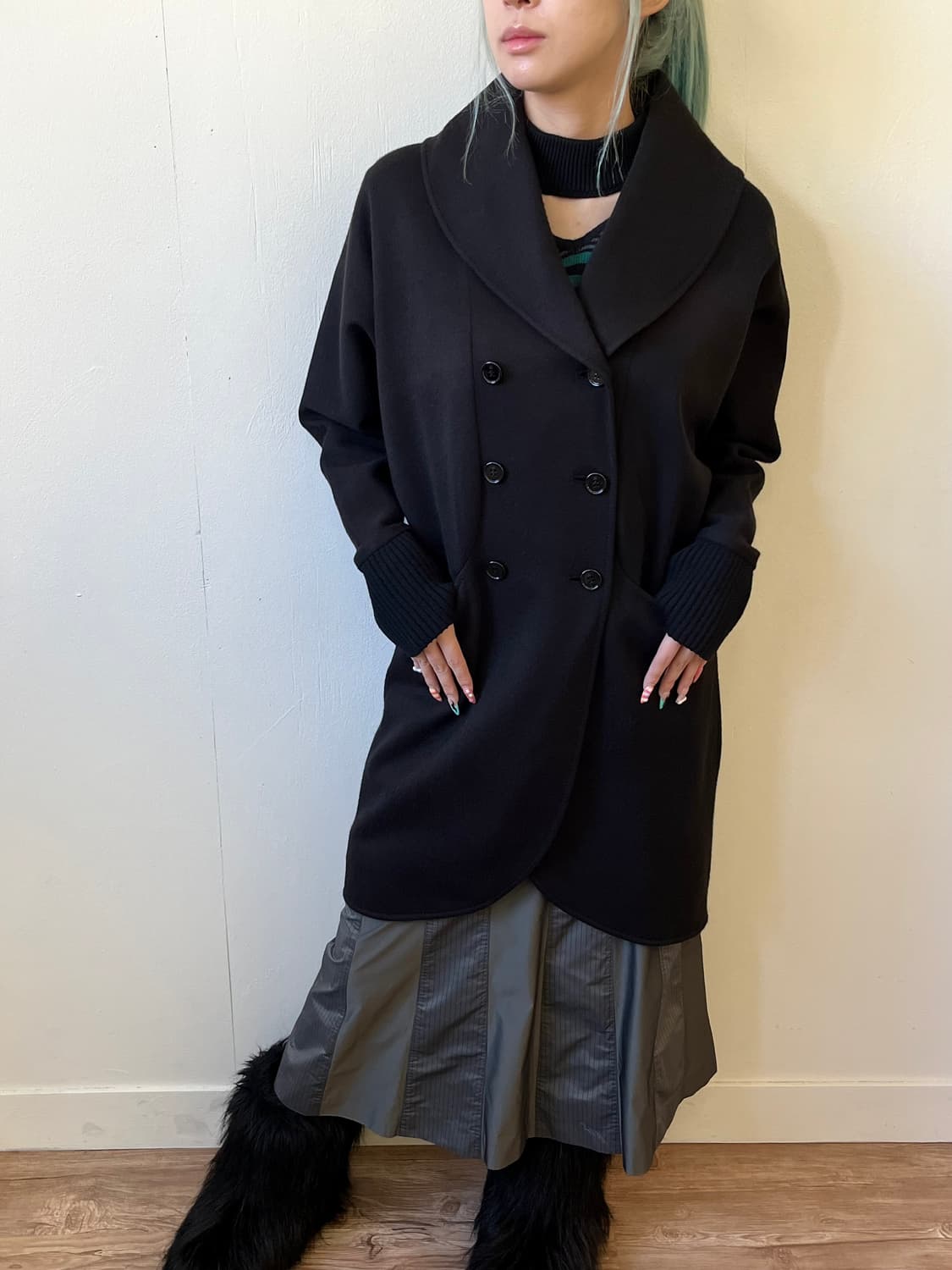 MISSONI 숄 카라 블랙 코트 상품이미지5