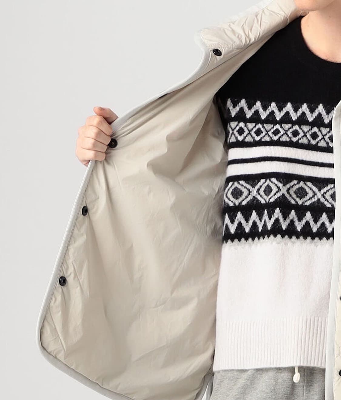 (정품/새상품) 제임스펄스 여성 퀼팅 스냅 자켓 클라우드 상품이미지8