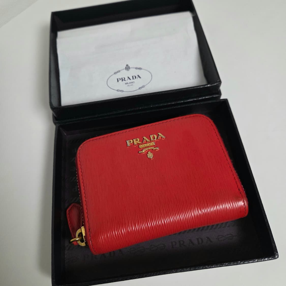 PRADA 프라다 정품 비텔로무브 카드지갑 반지갑 지퍼돌이 코인펄스 상품이미지2