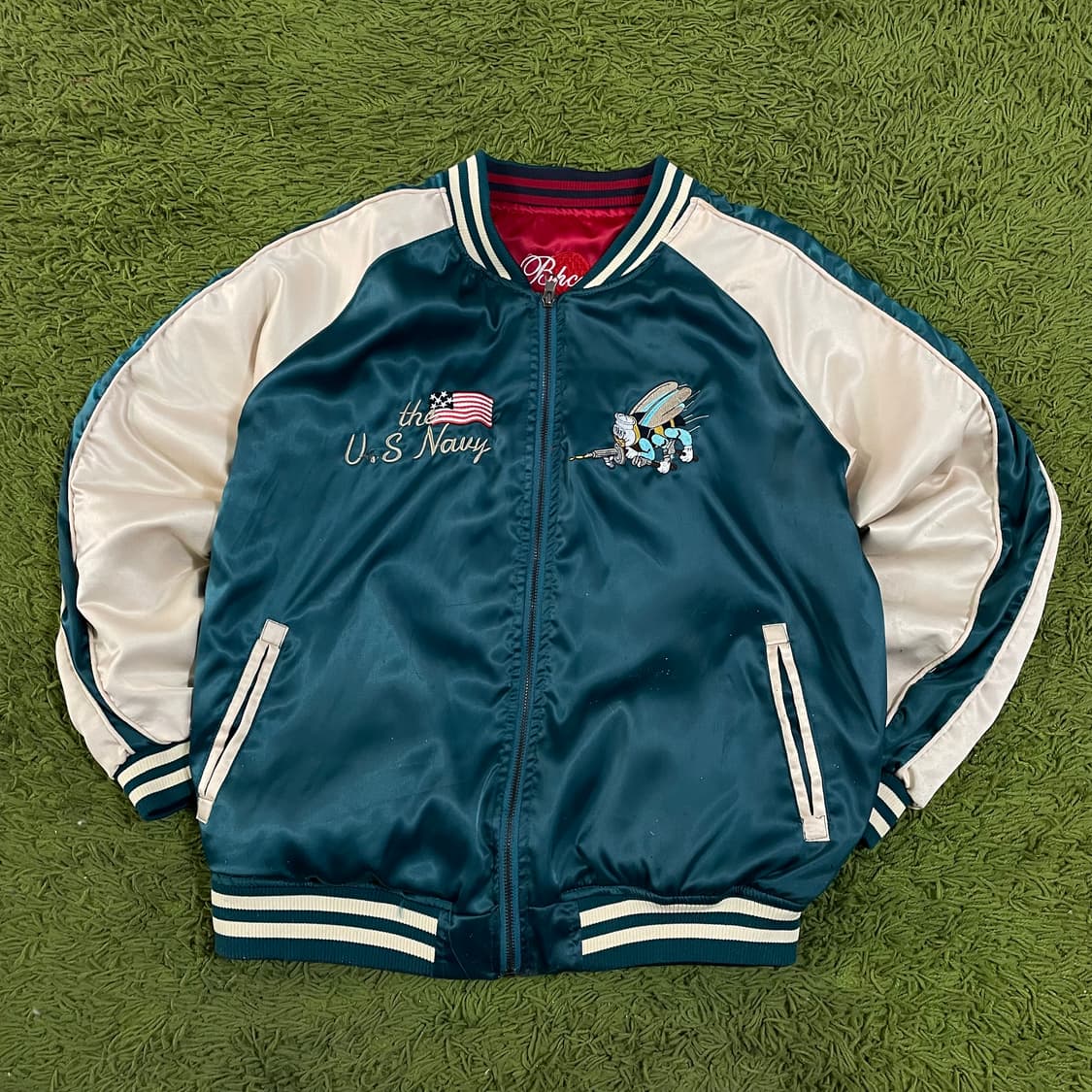 빈티지 리버시블 자수 블루종 상품이미지2