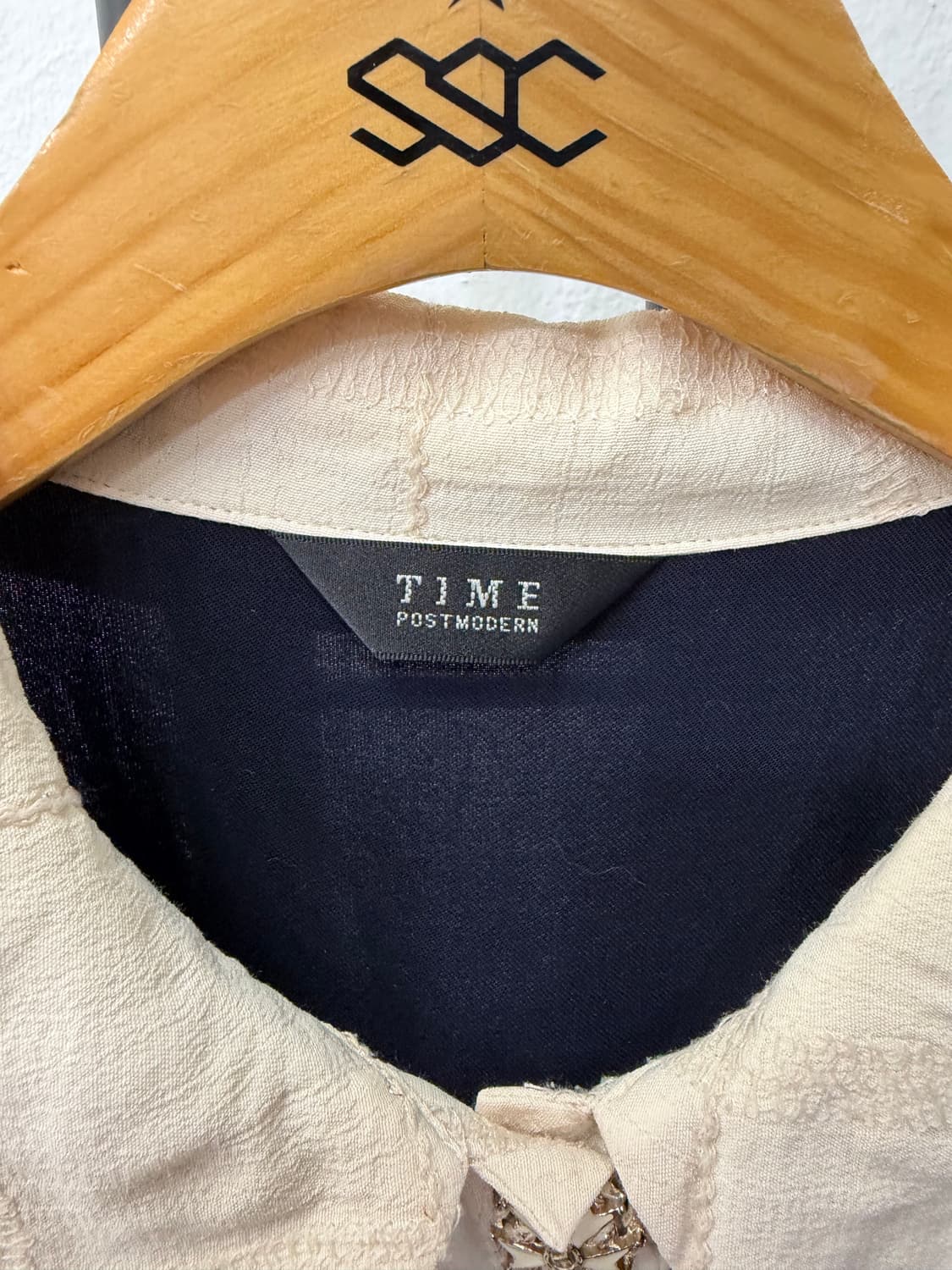 정품) TIME 한섬 네이비 카라 반팔 원피스 82 F 상품이미지6