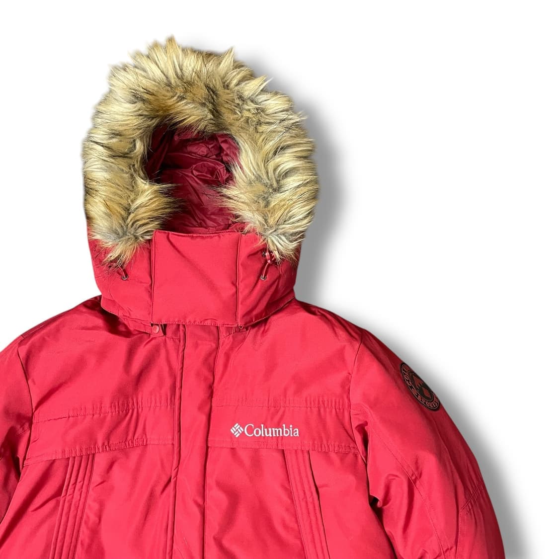 컬럼비아 레드 덕다운 후드 야상 패딩 점퍼 L 상품이미지3