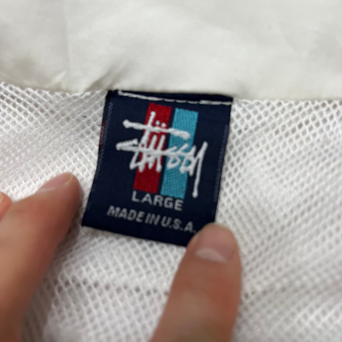 스투시 화이트 사이드라인 바람막이 상품이미지6