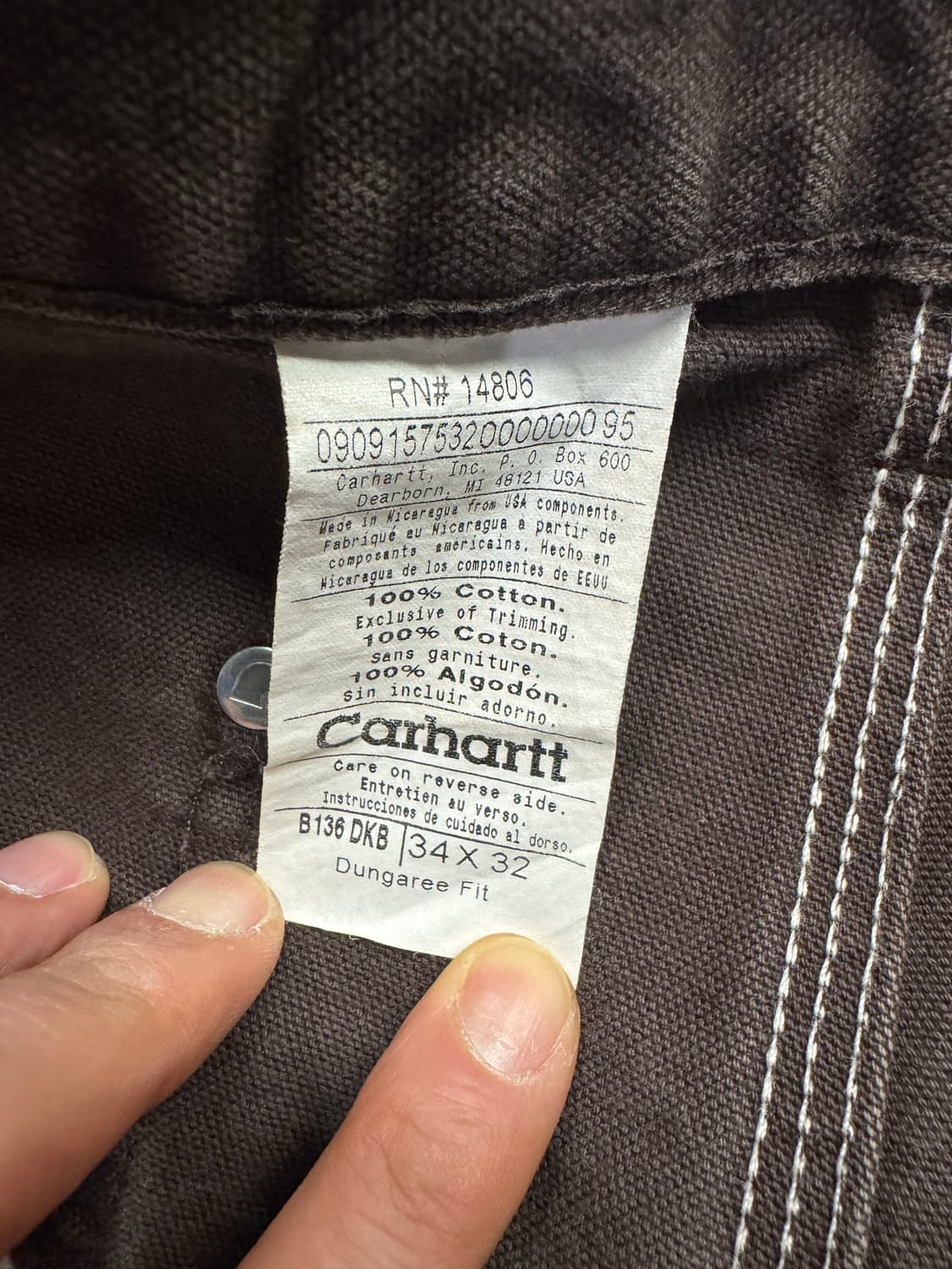 칼하트 B136 DKB 더블니 덩가리핏 상품이미지6