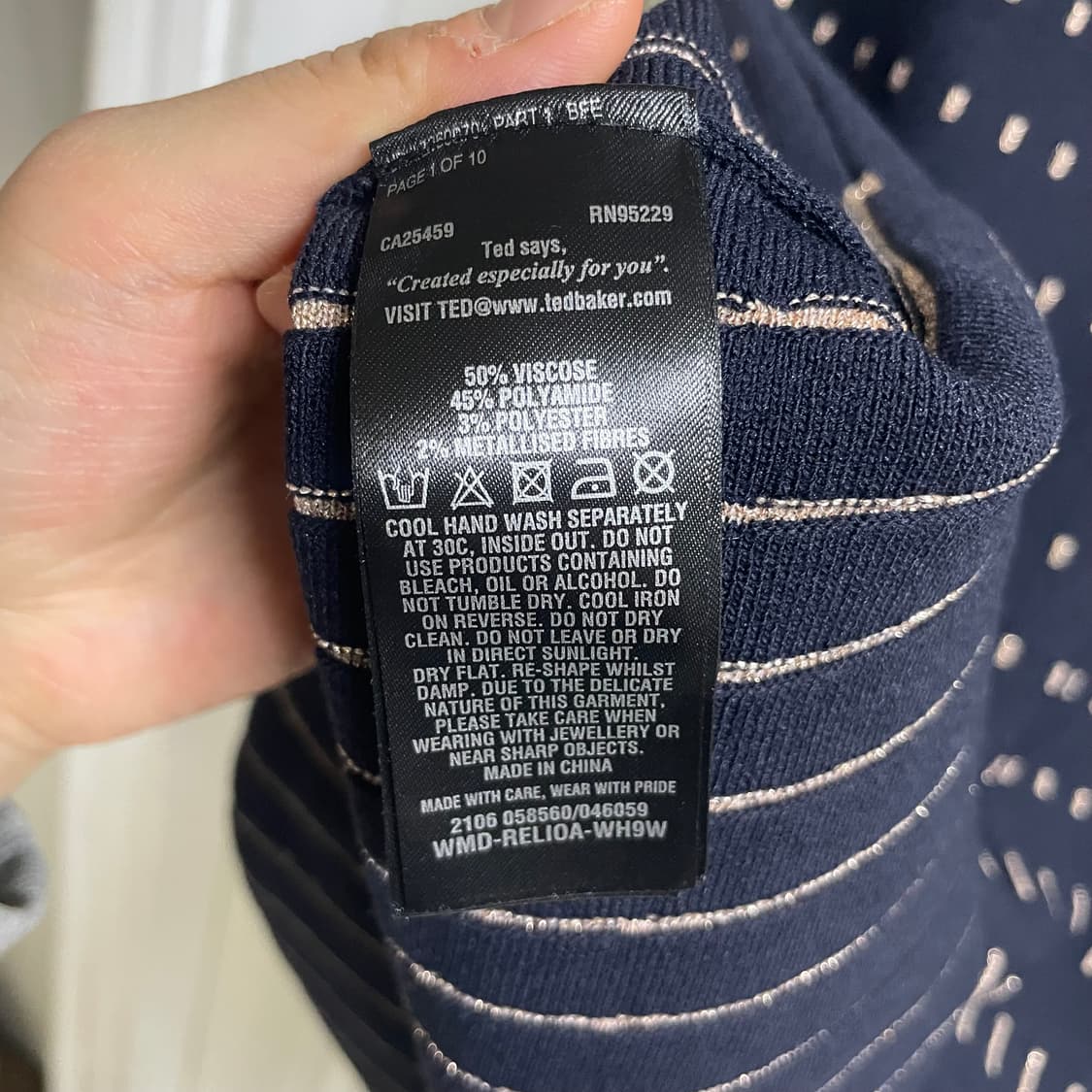 TED BAKER네이비골드 슬리브리스 원피스 상품이미지9