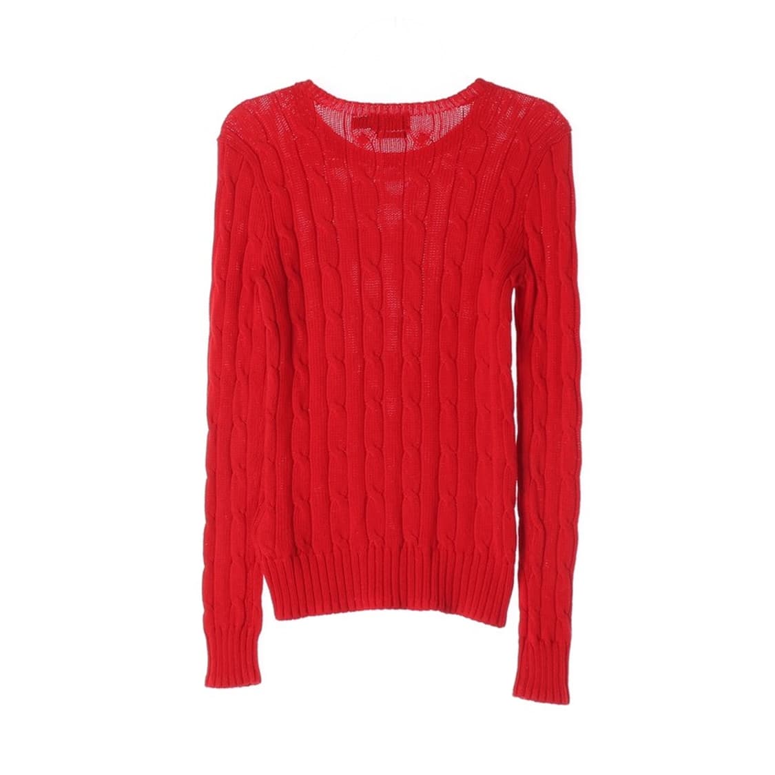 폴로 랄프로렌 레드 피마코튼 케이블 니트 XS 상품이미지2