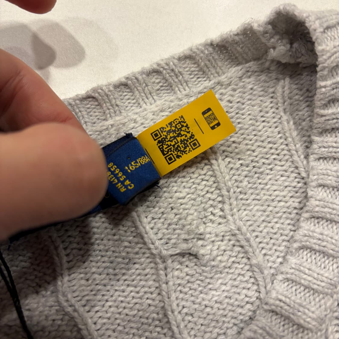 [XS] 폴로 랄프로렌 신형 큐알 케이블 니트 스웨터 그레이 D237 상품이미지6